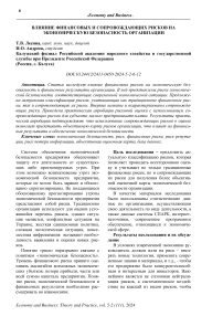 Влияние финансовых и сопровождающих рисков на экономическую безопасность организации