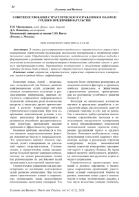 Совершенствование стратегического управления в малом и среднем предпринимательстве