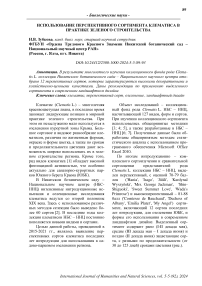 Использование перспективного сортимента клематиса в практике зеленого строительства