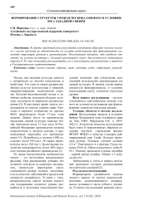 Формирование структуры урожая чеснока озимого в условиях юга Западной Сибири