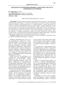 Проблемы соотношения принципа добросовестности со смежными категориями