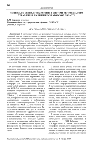 Социально-сетевые технологии в системе регионального управления: на примере Саратовской области