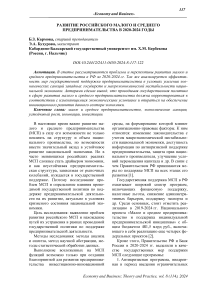 Развитие российского малого и среднего предпринимательства в 2020-2024 годы