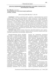 Риски функционирования цепочек создания стоимости в автомобилестроения