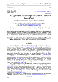 The application of artificial intelligence in education - the current state and trends