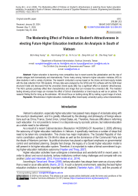 The moderating effect of policies on student’s attractiveness in electing future higher education institution: an analysis in south of Vietnam