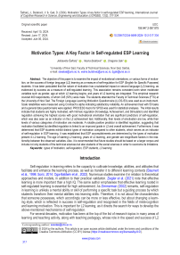 Motivation types: a key factor in self-regulated ESP learning