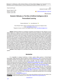 Students’ attitudes on the role of artificial intelligence (AI) in personalized learning