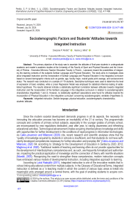 Sociodemographic factors and students’ attitudes towards integrated instruction