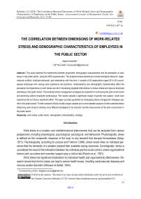 The correlation between dimensions of work-related stress and demographic characteristics of employees in the public sector