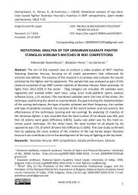 Notational analysis of top Ukrainian karate fighter Stanislav Horuna’s matches in WKF competitions