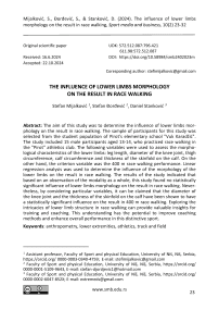 The influence of lower limbs morphology on the result in race walking