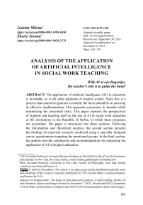 Analysis of the application of artificial intelligence in social work teaching