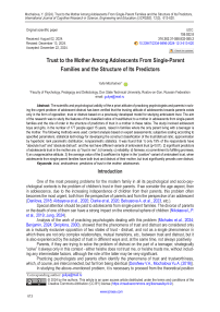 Trust to the Mother Among Adolescents From Single-Parent Families and the Structure of Its Predictors