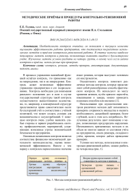 Методические приёмы и процедуры контрольно-ревизионной работы