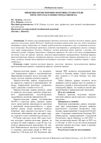 Эпидемиология черепно-мозговых травм среди взрослого населения города Ижевска