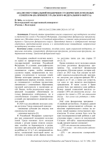 Анализ мер социальной поддержки студенческих и молодых семей в РФ (на примере Уральского федерального округа)