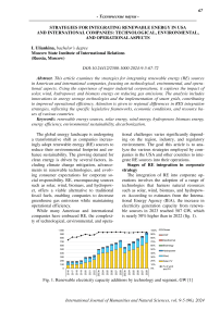 Strategies for integrating renewable energy in USA and international companies: technological, environmental, and operational aspects