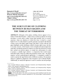 The subculture of clothing between human rights and the threat of terrorism