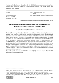 Sports as an economic driver: analysis and review of Eurostat’s sport satellite account 2025