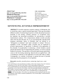 Sentencing juvenile imprisonment