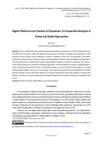 Digital Platforms and Freedom of Expression: A Comparative Analysis of Turkey and Global Approaches