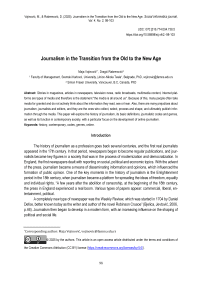 Journalism in the Transition from the Old to the New Age