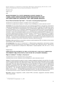 Вовлеченность сотрудников в деятельность социально-ориентированной некоммерческой организации (на примере АНО «Звёздный дождь»)