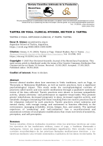 Tantra or Yoga. Clinical Studies, Part 2: Tantra