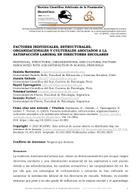 Factores individuales, estructurales, organizacionales y culturales asociados a la satisfacción laboral en directores escolares