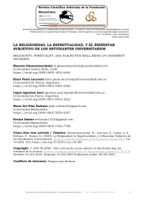 La Religiosidad, la Espiritualidad, y el Bienestar Subjetivo de los Estudiantes Universitarios