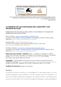 Promoción del bienestar psicológico: La sinergia de las fortalezas del carácter y los estados de flow