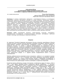 Роль волонтёров в сохранении садово-паркового искусства на примере усадебных комплексов центральной России