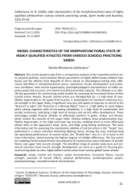 Model characteistics of the morphofunctional state of highly qualified athletesfrom various schools practicing sanda
