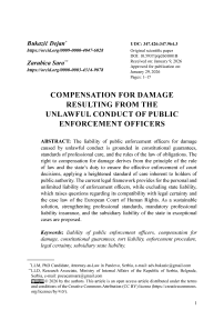 Compensation for damage resulting from the unlawful conduct of public enforcement officers