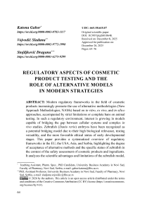 Regulatory aspects of cosmetic product testing and the role of alternative models in modern strategies