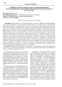 Влияние валютно-финансовых отношений Японии на формирование экономической конкурентоспособности государства