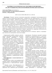 Волейбол как комплексная спортивная дисциплина: анализ техники подачи и психофизиологических факторов