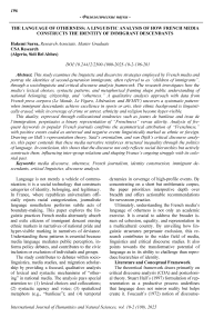 The language of otherness: a linguistic analysis of how French media constructs the identity of immigrant descendants