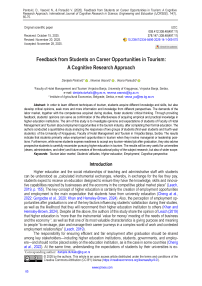 Feedback from Students on Career Opportunities in Tourism: A Cognitive Research Approach