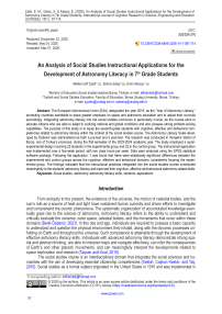 An Analysis of Social Studies Instructional Applications for the Development of Astronomy Literacy in 7th Grade Students