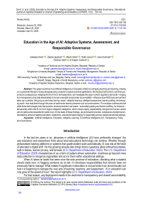 Education in the Age of AI: Adaptive Systems, Assessment, and Responsible Governance
