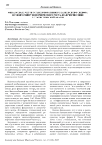 Финансовые результаты корпоративного банковского сектора ОАЭ как фактор экономического роста: количественный и статистический анализ