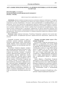 Актуальные проблемы вопроса кадрового потенциала в Республике Татарстан