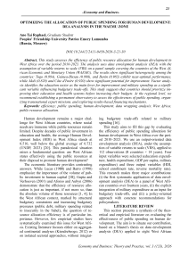 Optimizing the allocation of public spending for human development: DEA analysis in the WAEMU zone