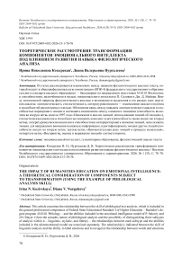 Теоретическое рассмотрение трансформации компонентов эмоционального интеллекта под влиянием развития навыка филологического анализа