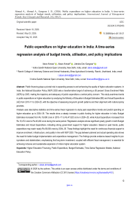 Public expenditure on higher education in India: A time-series regression analysis of budget trends, utilisation, and policy implications