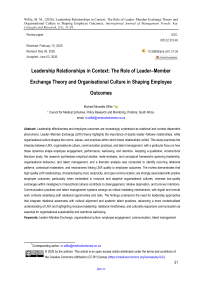 Leadership Relationships in Context: The Role of Leader–Member Exchange Theory and Organisational Culture in Shaping Employee Outcomes