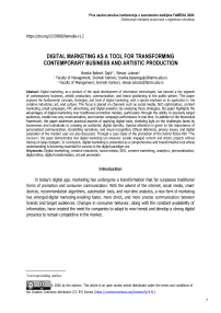 Digital marketing as a tool for transforming contemporary business and artistic production