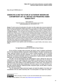 Generative AI and the future of authorship: modern and contemporary art as a method for preserving human subjectivity